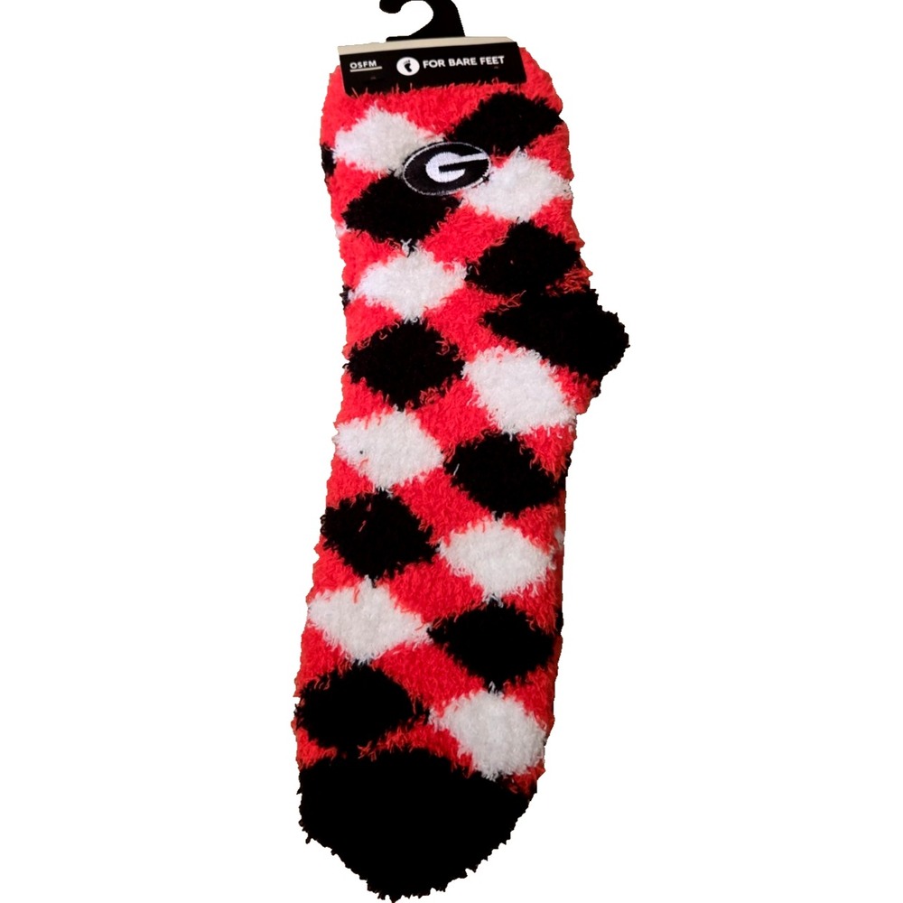 For Bare Feet Socks Diamond -Georgia Bulldogs Women's OSFM 6-11‎ Red
